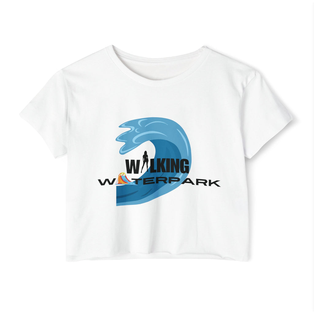 Walking Waterpark Crop Top — Women's Festival Surf Wave Tee
