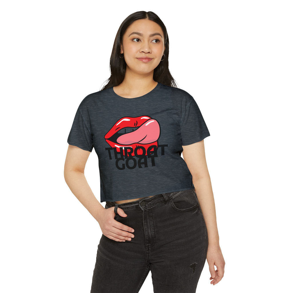 Throat Goat Crop Top — Edgy Festival Women's Graphic Tee