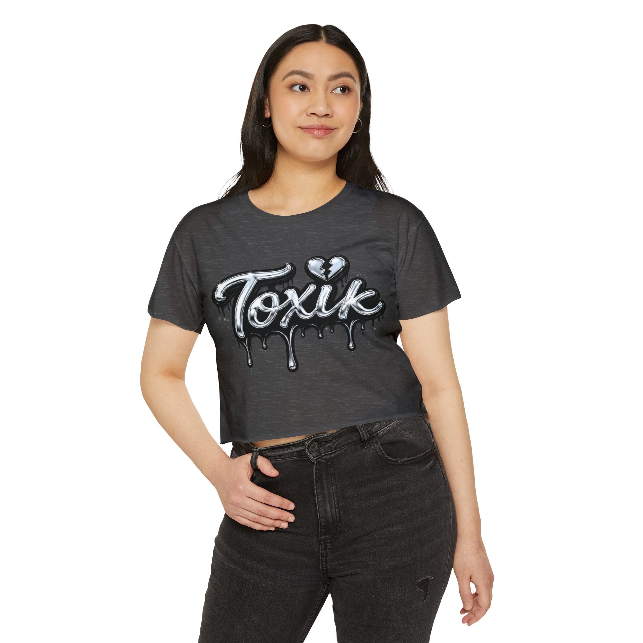 Toxik Drip Crop Top — Women's Festival Graphic Tee