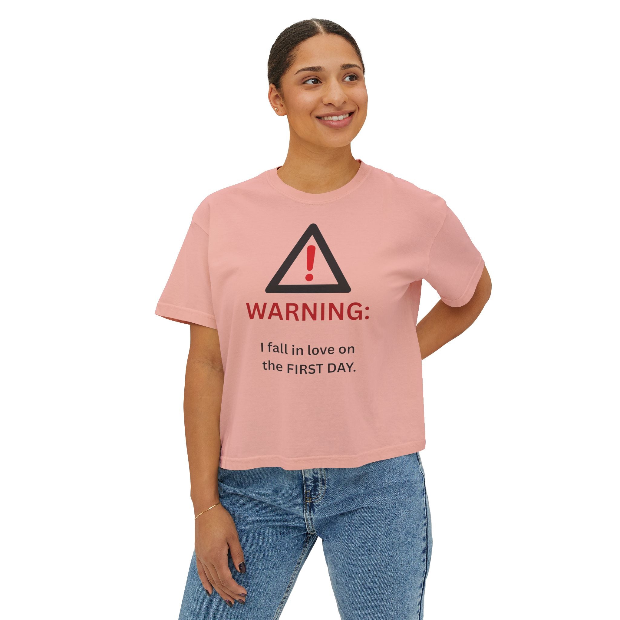 Warning I fall in love on the first day Tee | Women's Boxy Tee