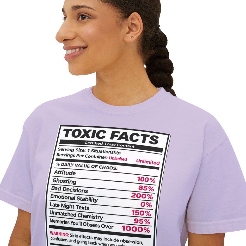 Toxic Facts Graphic Tee — Funny “Toxic Facts” Nutrition Label Shirt