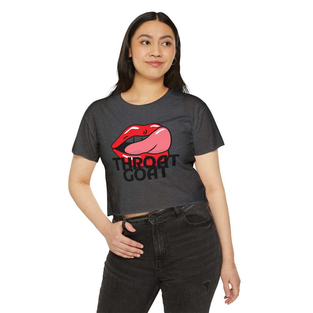 Throat Goat Crop Top — Edgy Festival Women's Graphic Tee