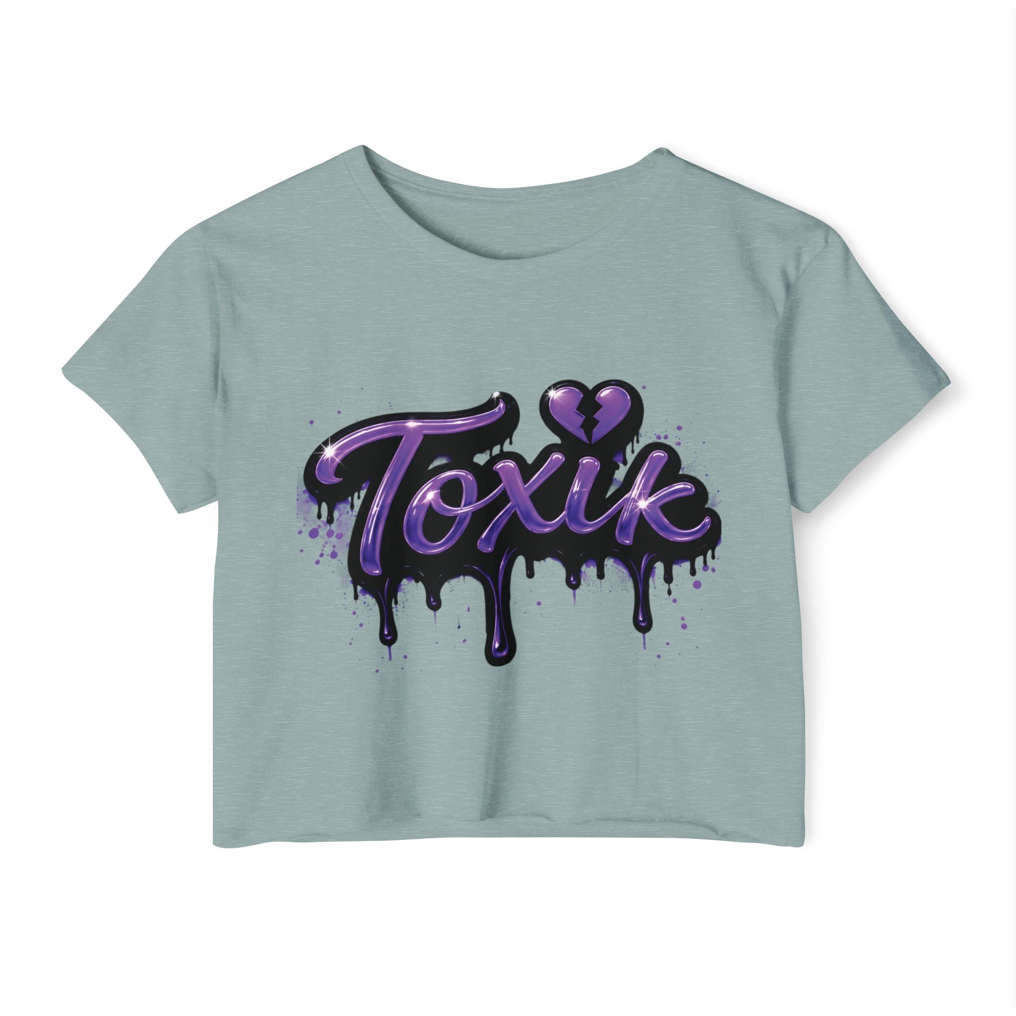 Toxik Graphic Crop Top — Purple Drip Festival Tee