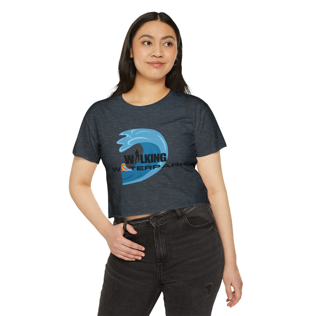 Walking Waterpark Crop Top — Women's Festival Surf Wave Tee