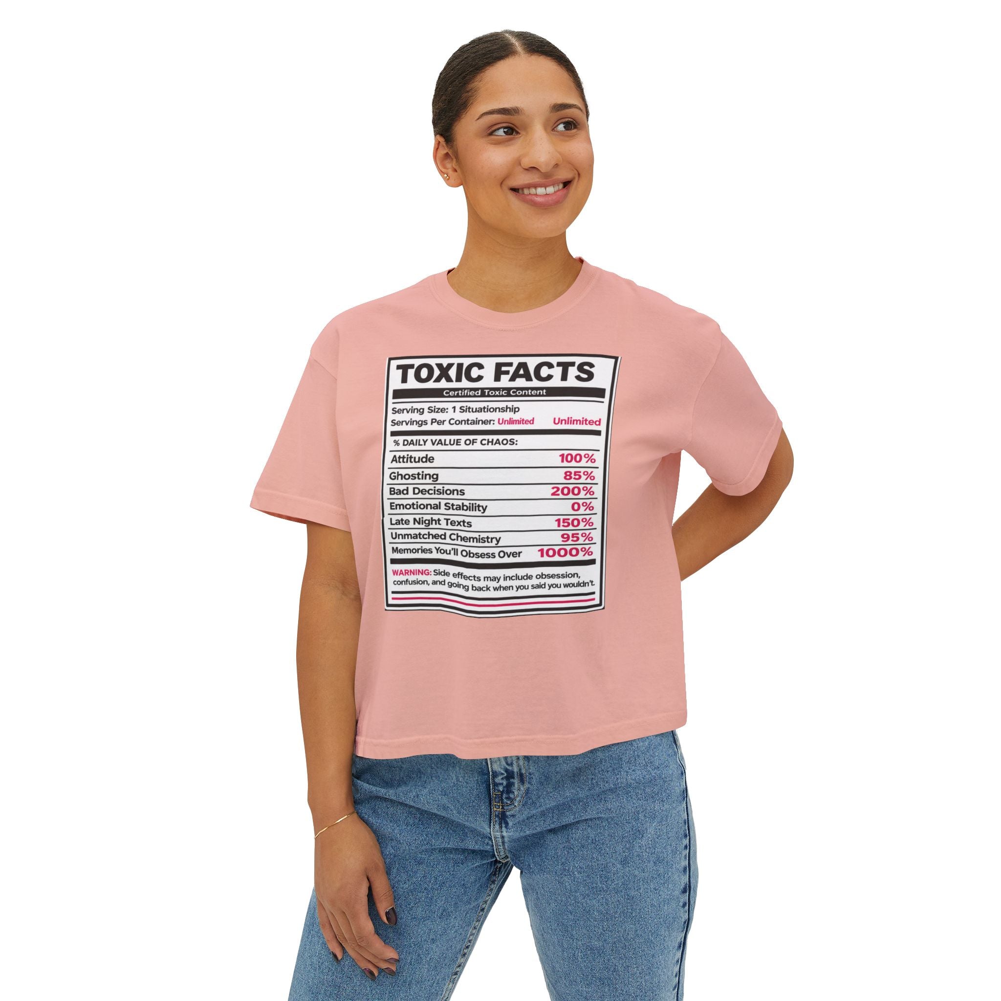 Toxic Facts Graphic Tee — Funny “Toxic Facts” Nutrition Label Shirt