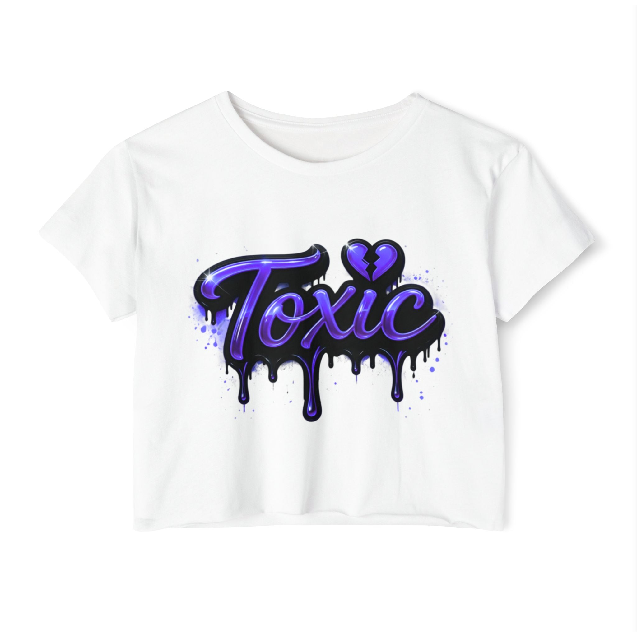 Toxic Graphic Crop Top — Purple Drip Festival Tee