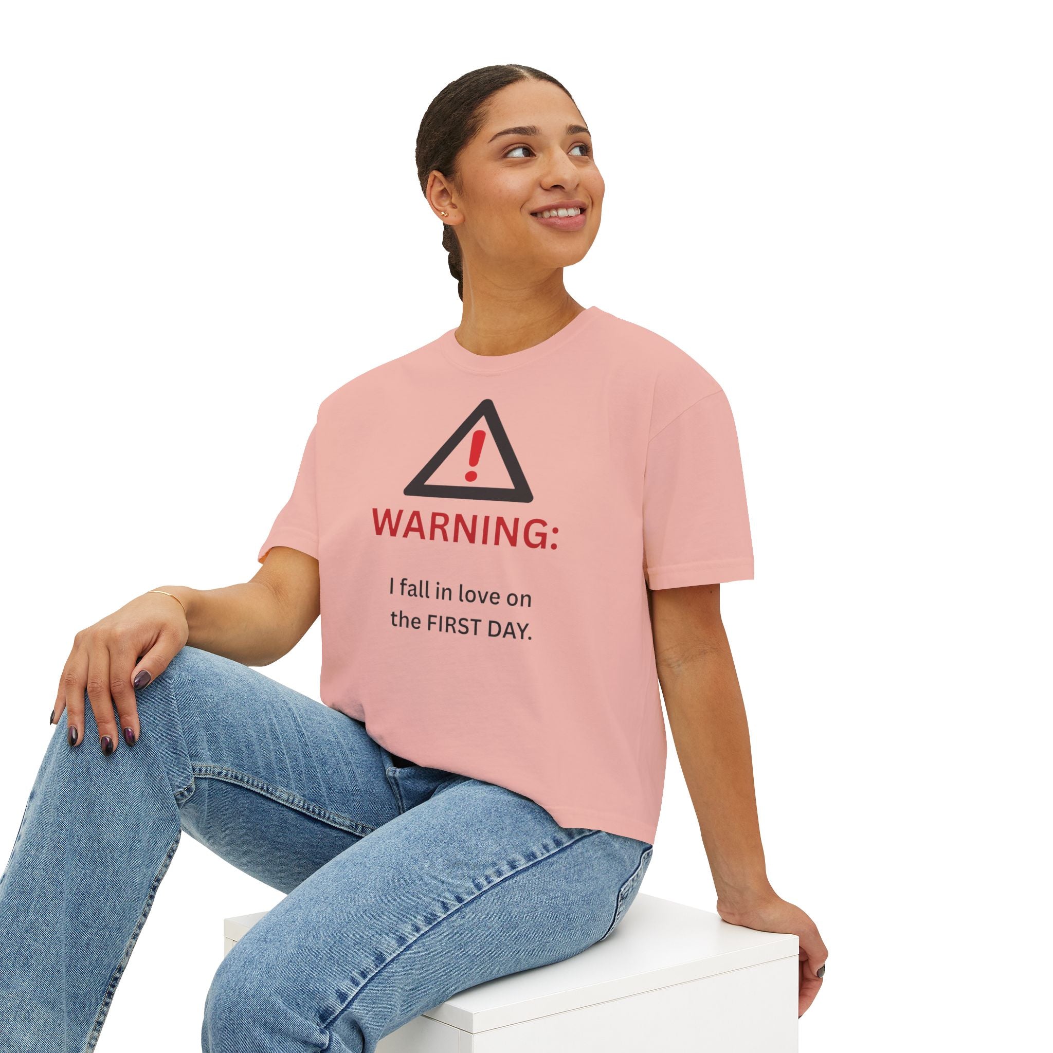 Warning I fall in love on the first day Tee | Women's Boxy Tee