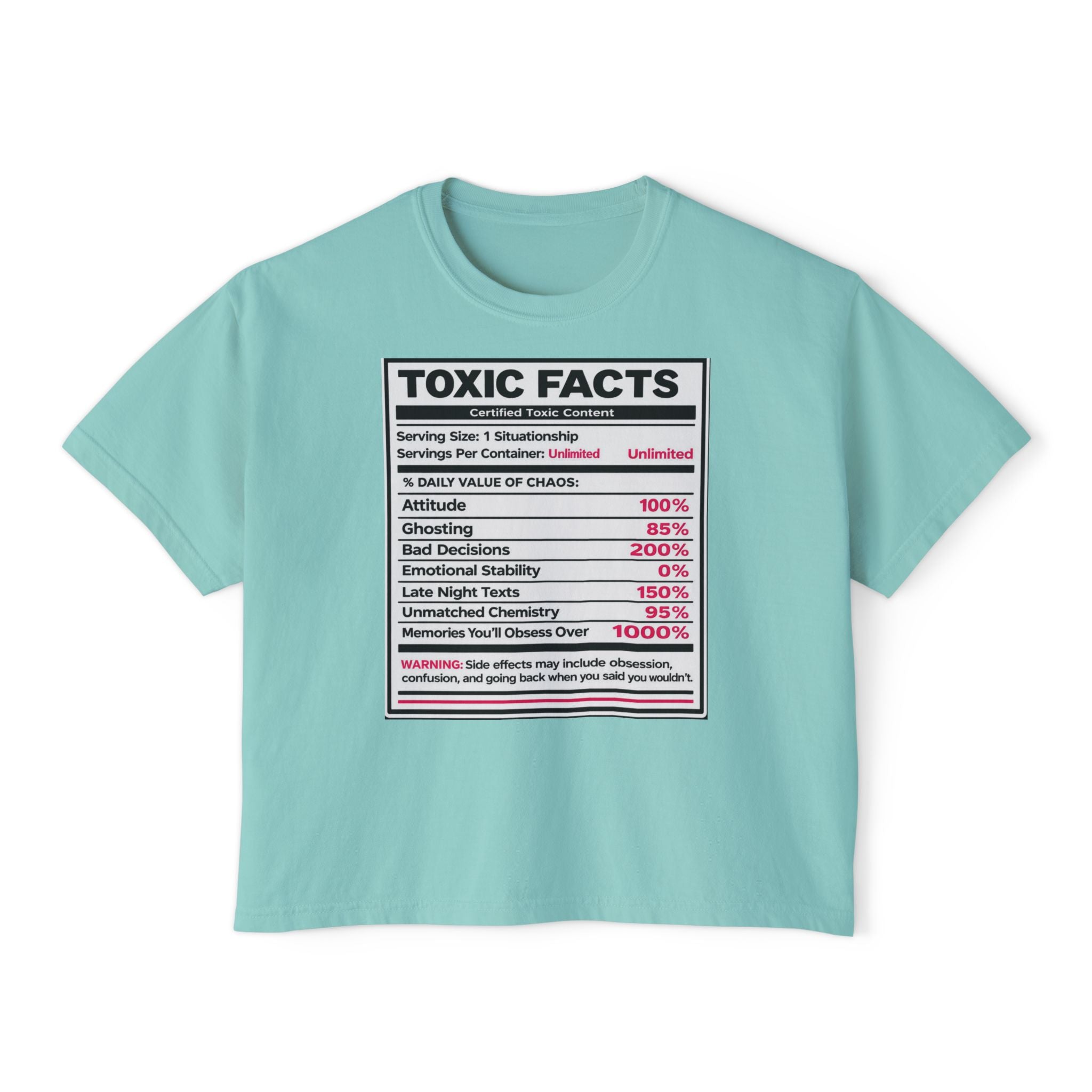 Toxic Facts Graphic Tee — Funny “Toxic Facts” Nutrition Label Shirt