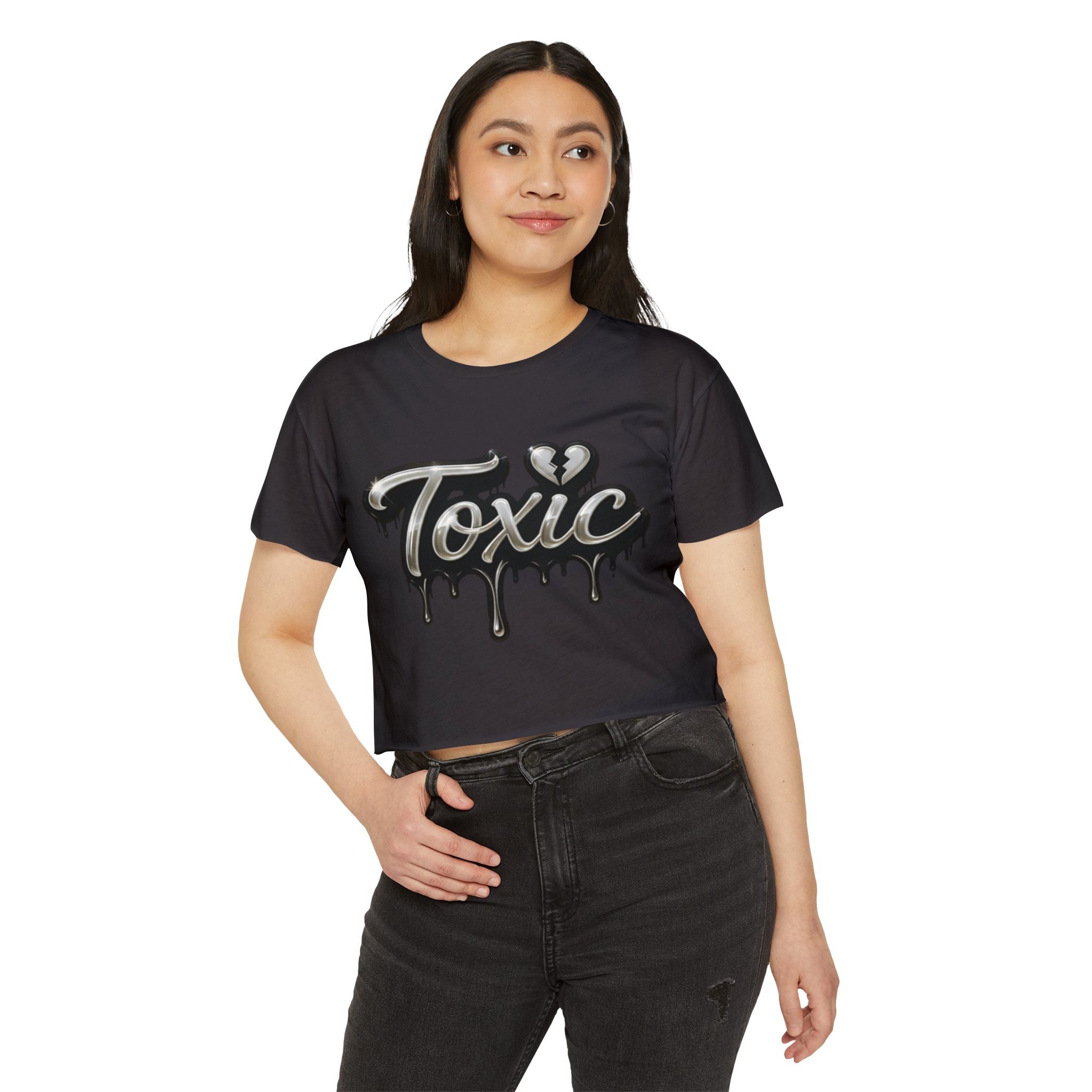 Toxic Drip Crop Top — Women's Festival Graphic Tee