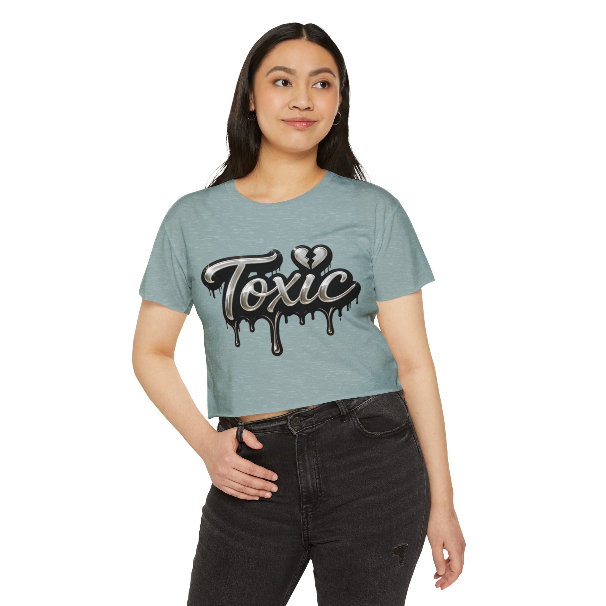 Toxic Drip Crop Top — Women's Festival Graphic Tee