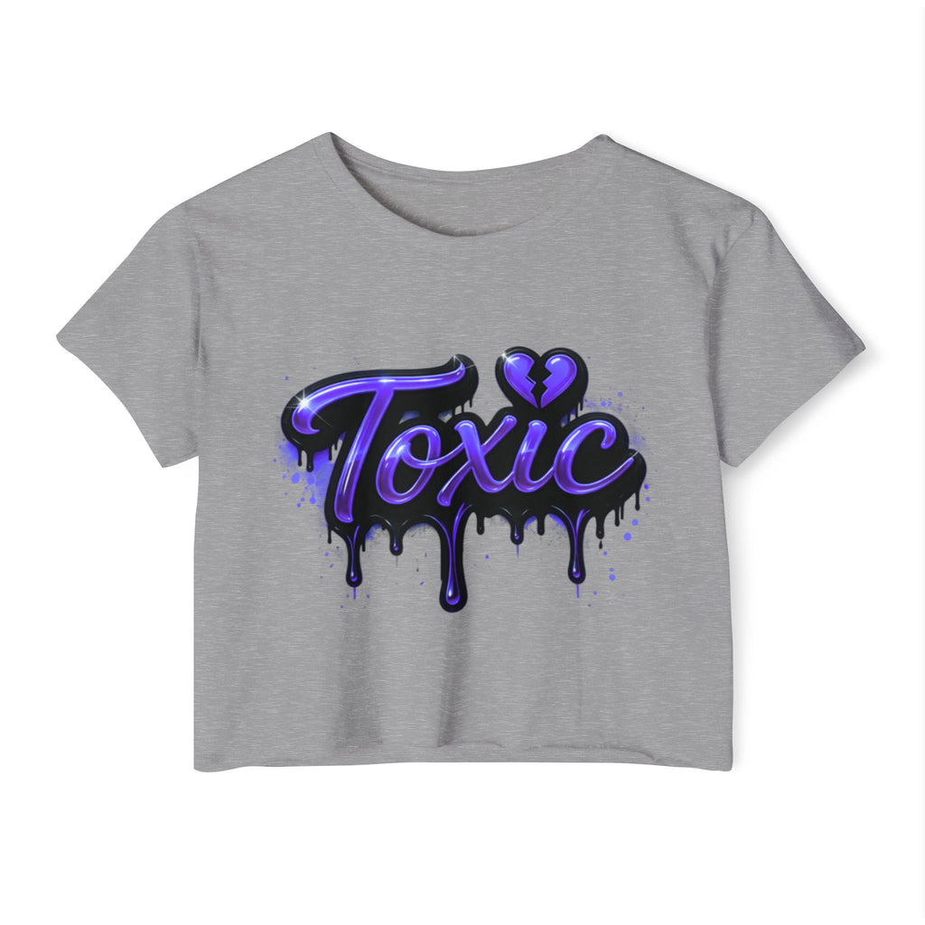 Toxic Graphic Crop Top — Purple Drip Festival Tee