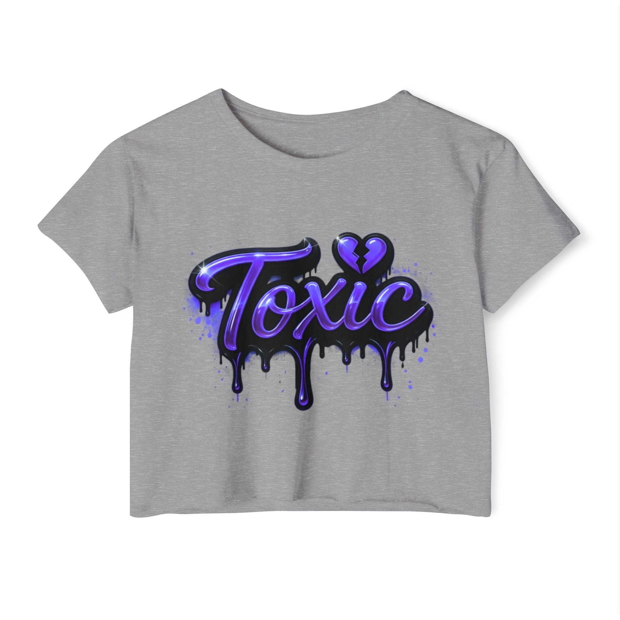Toxic Graphic Crop Top — Purple Drip Festival Tee