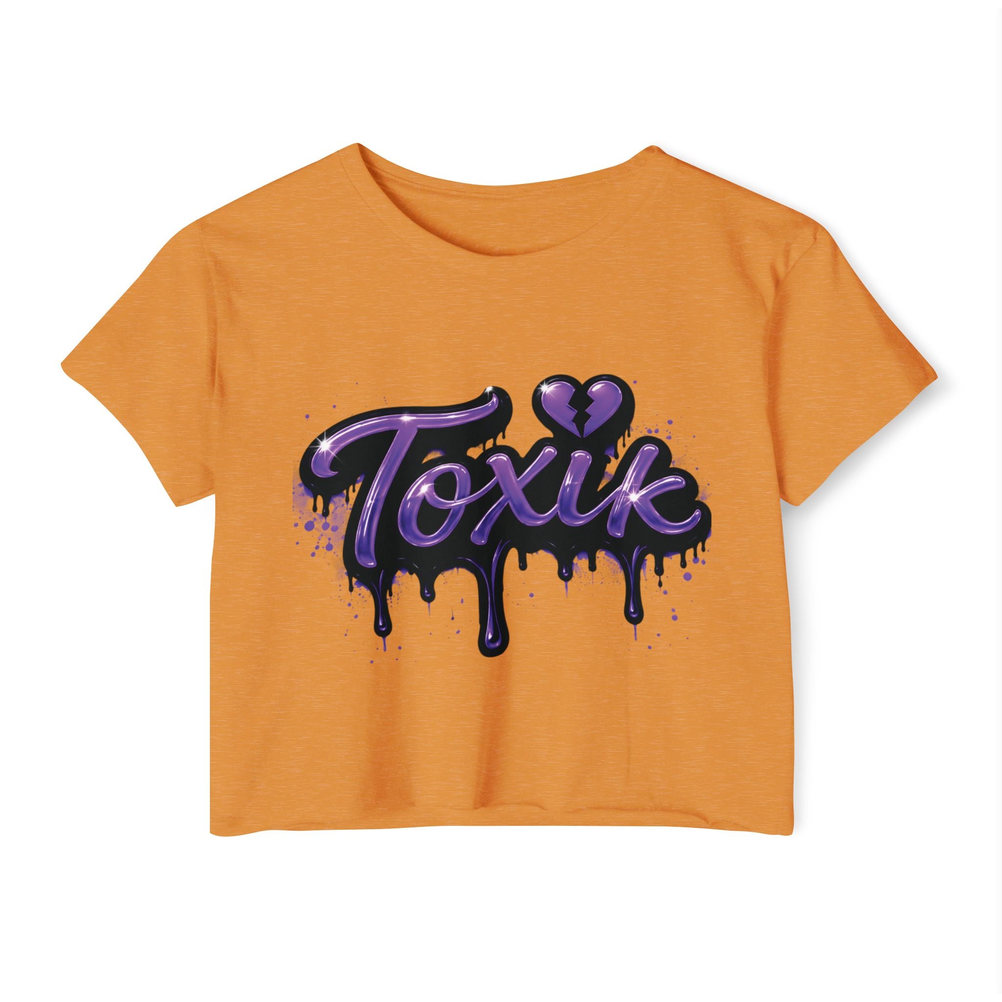 Toxik Graphic Crop Top — Purple Drip Festival Tee