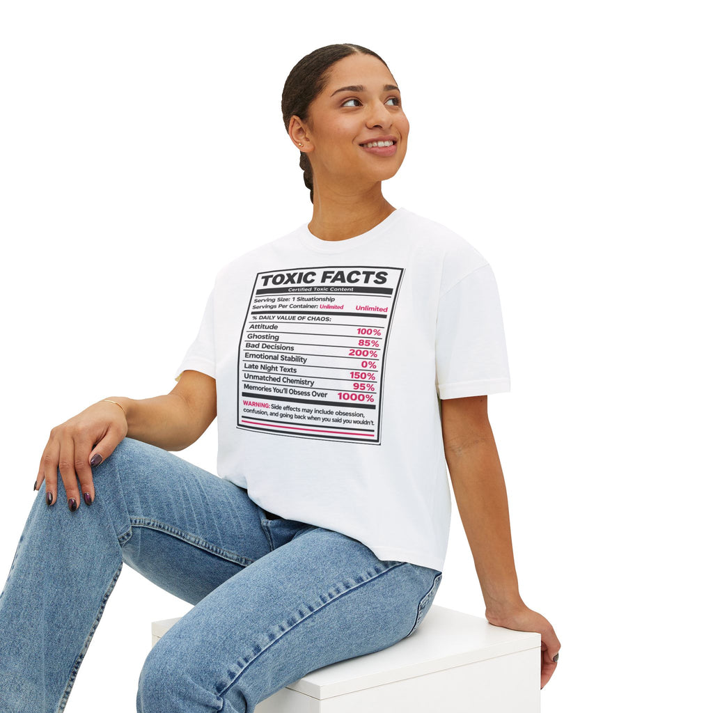 Toxic Facts Graphic Tee — Funny “Toxic Facts” Nutrition Label Shirt