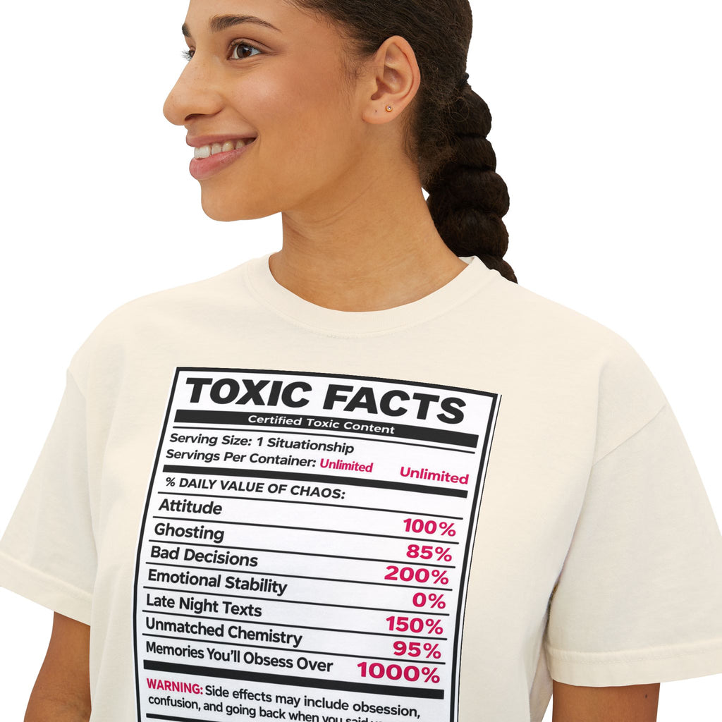 Toxic Facts Graphic Tee — Funny “Toxic Facts” Nutrition Label Shirt