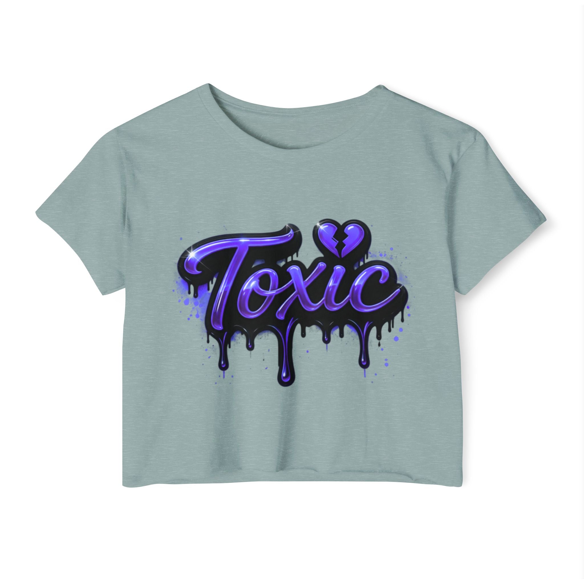 Toxic Graphic Crop Top — Purple Drip Festival Tee