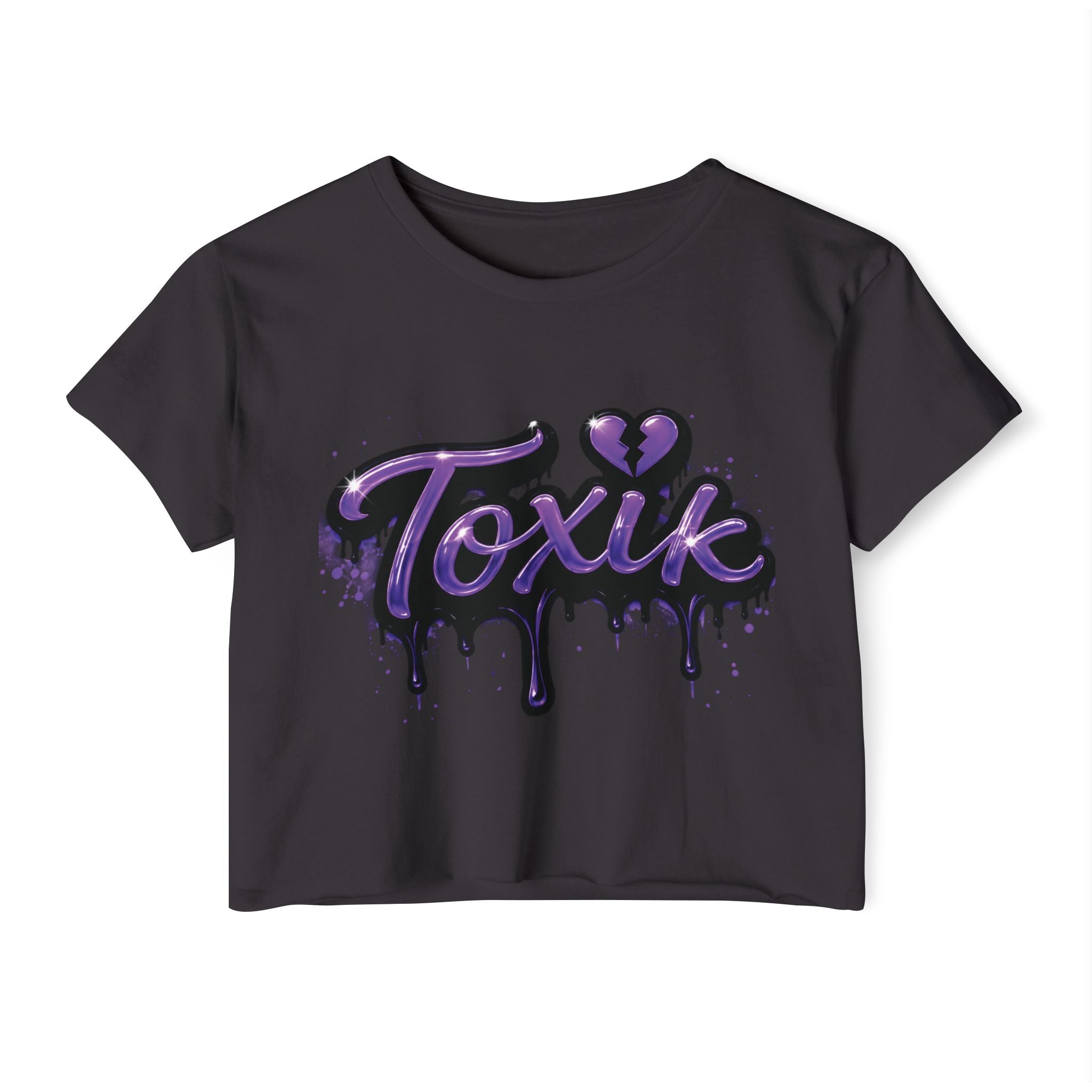 Toxik Graphic Crop Top — Purple Drip Festival Tee