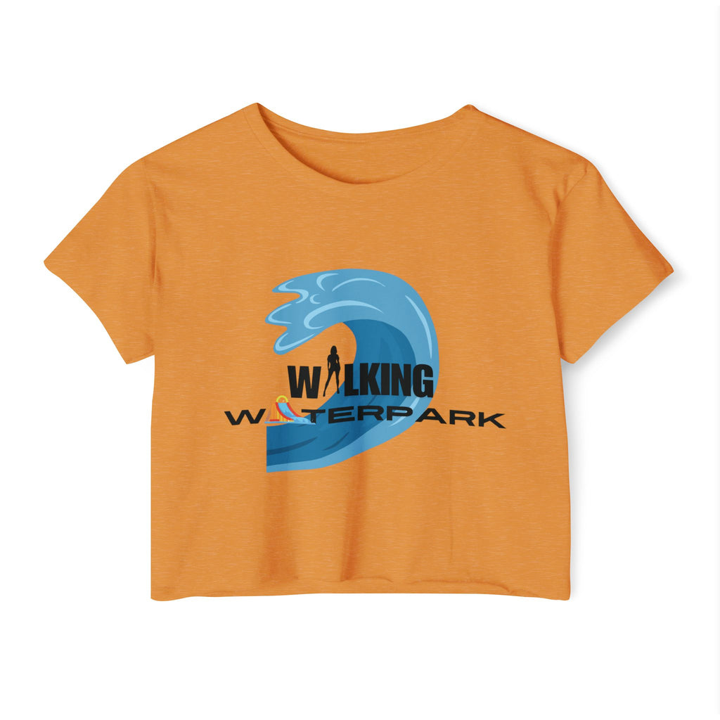 Walking Waterpark Crop Top — Women's Festival Surf Wave Tee