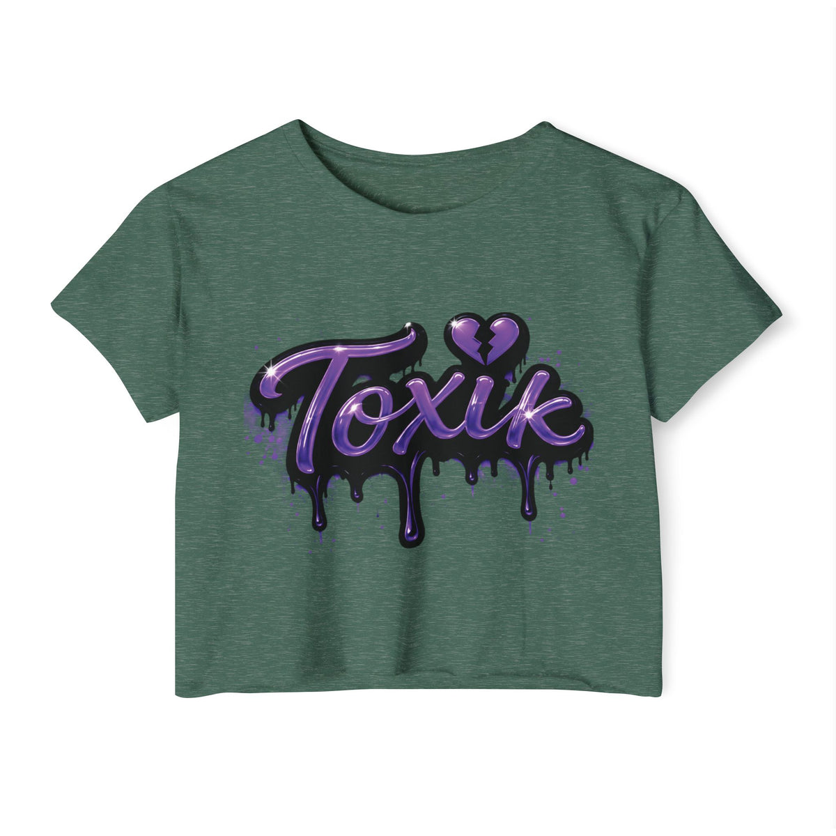 Toxik Graphic Crop Top — Purple Drip Festival Tee