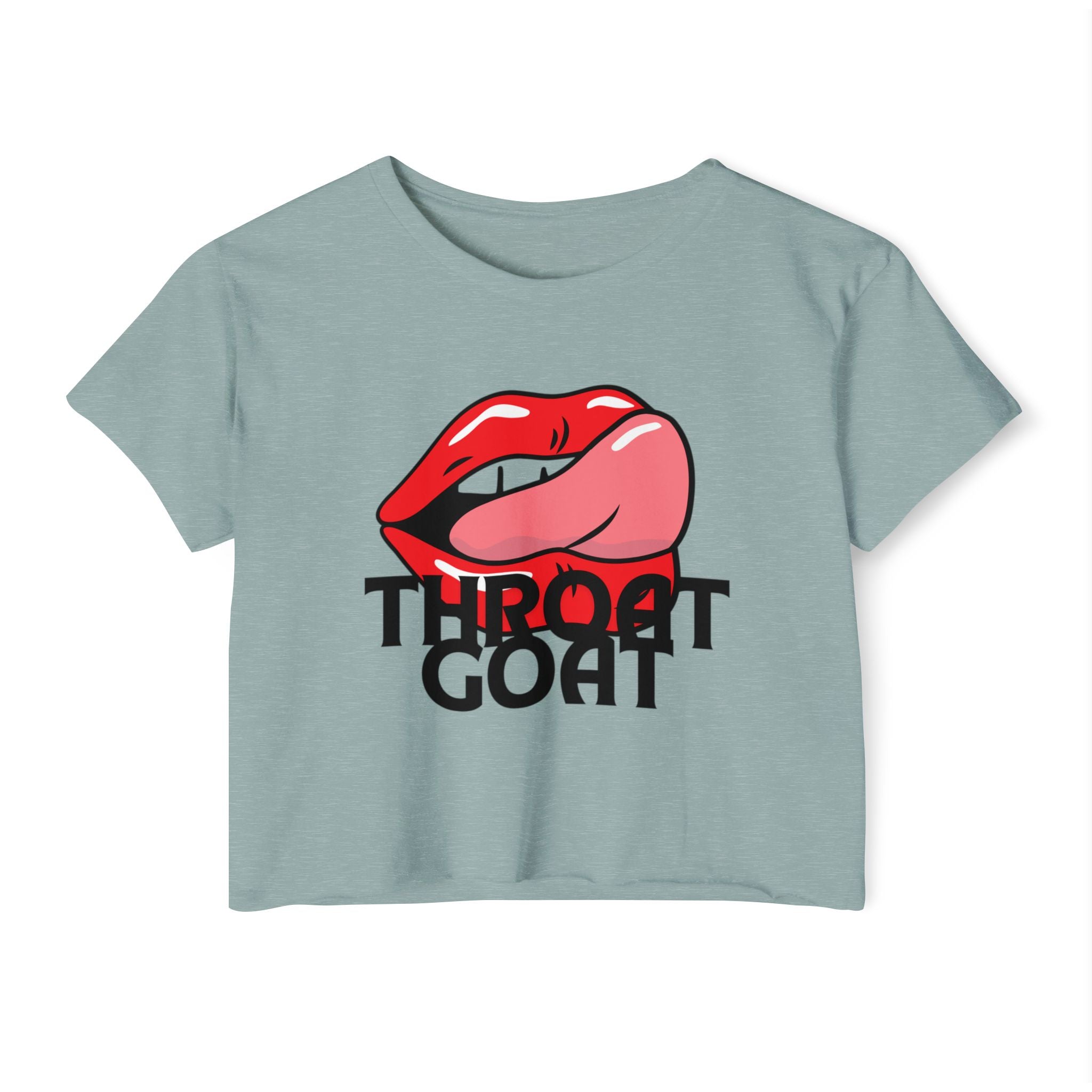 Throat Goat Crop Top — Edgy Festival Women's Graphic Tee