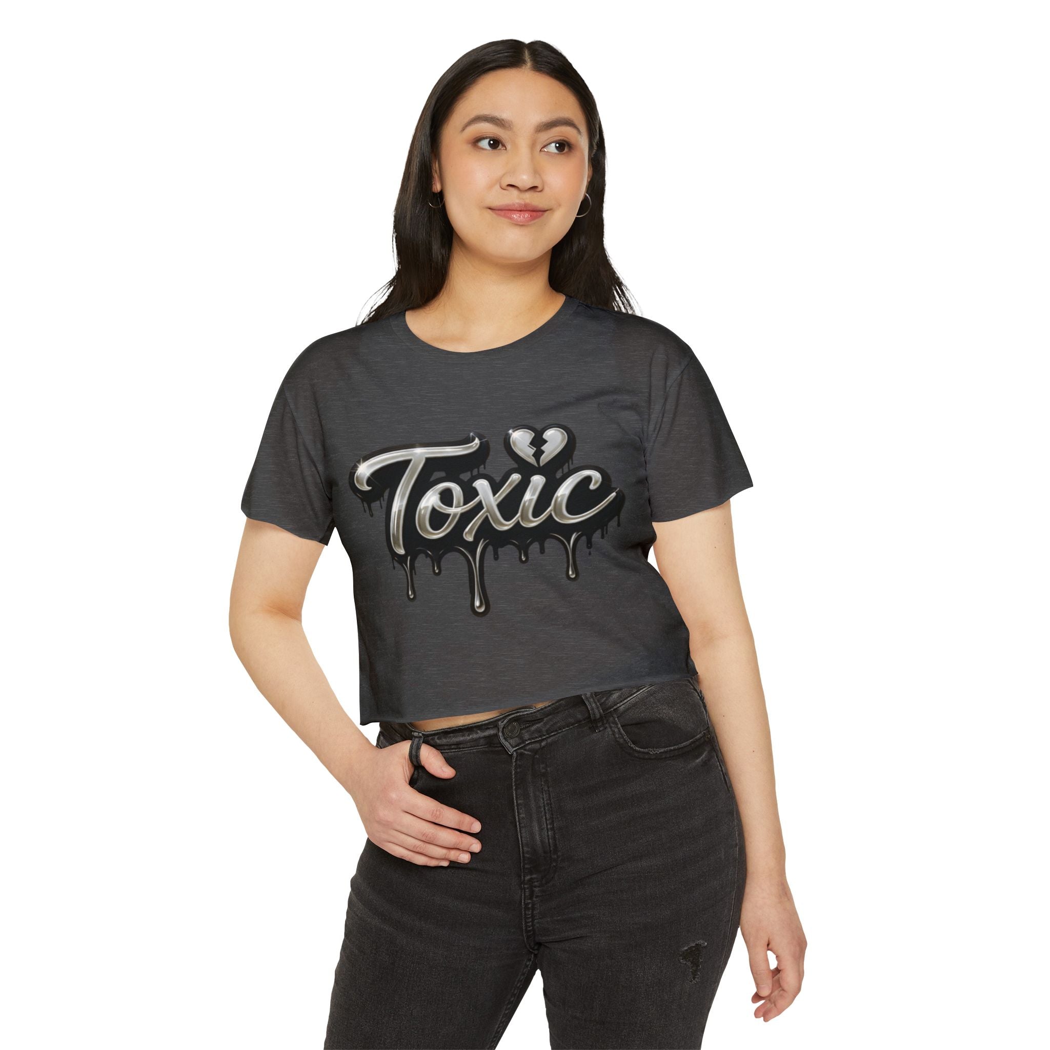 Toxic Drip Crop Top — Women's Festival Graphic Tee