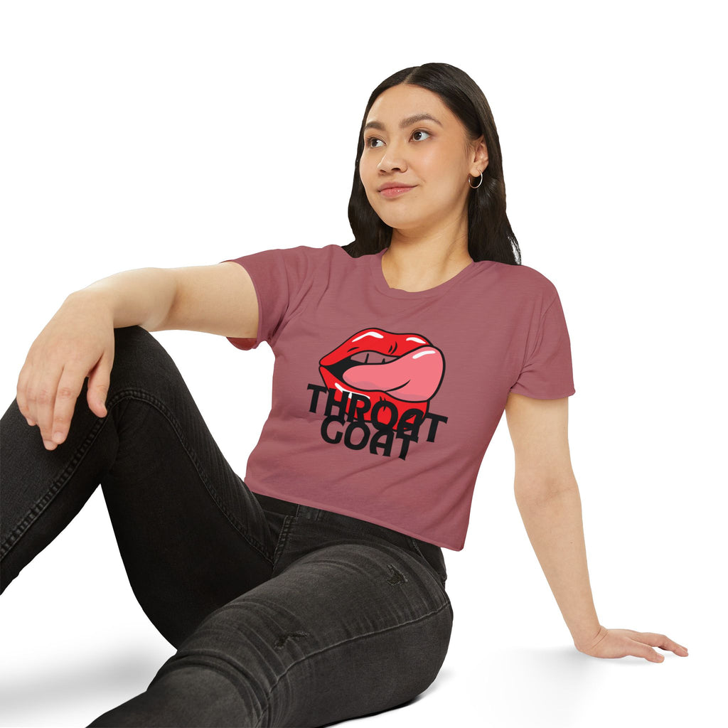 Throat Goat Crop Top — Edgy Festival Women's Graphic Tee
