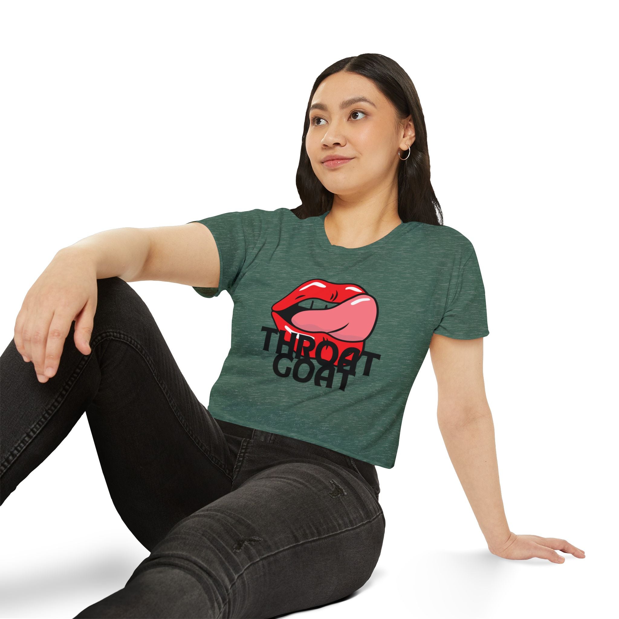 Throat Goat Crop Top — Edgy Festival Women's Graphic Tee