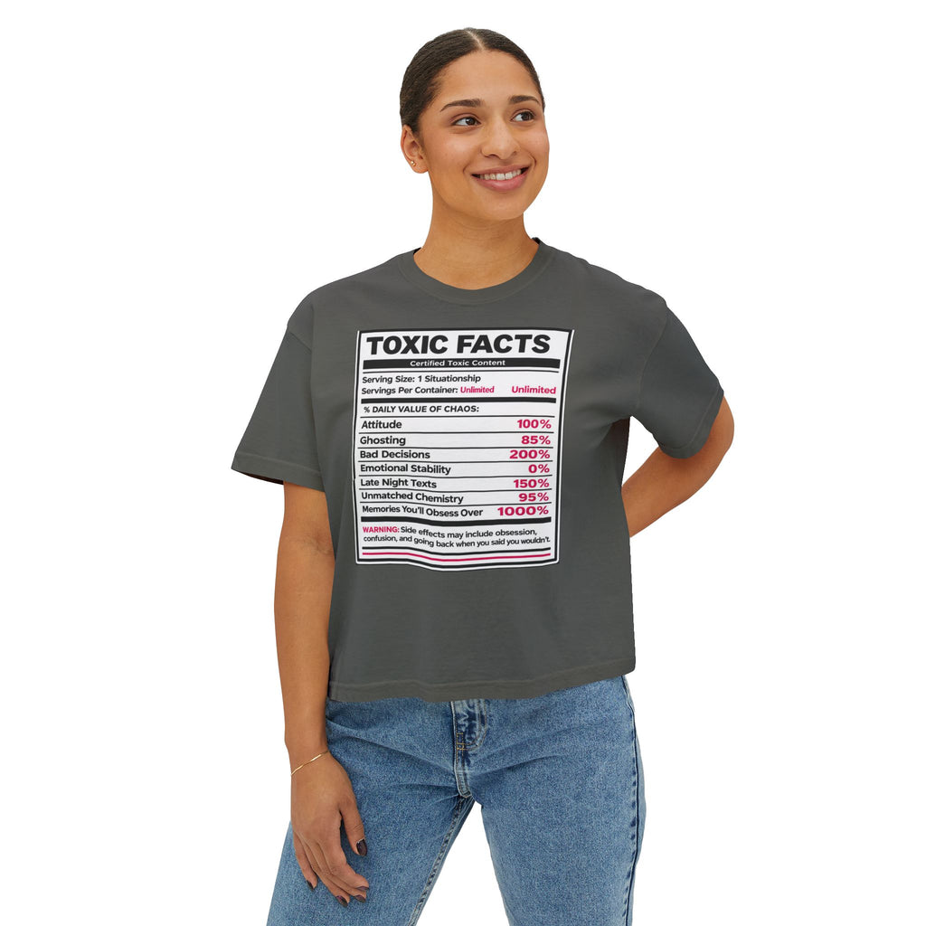 Toxic Facts Graphic Tee — Funny “Toxic Facts” Nutrition Label Shirt