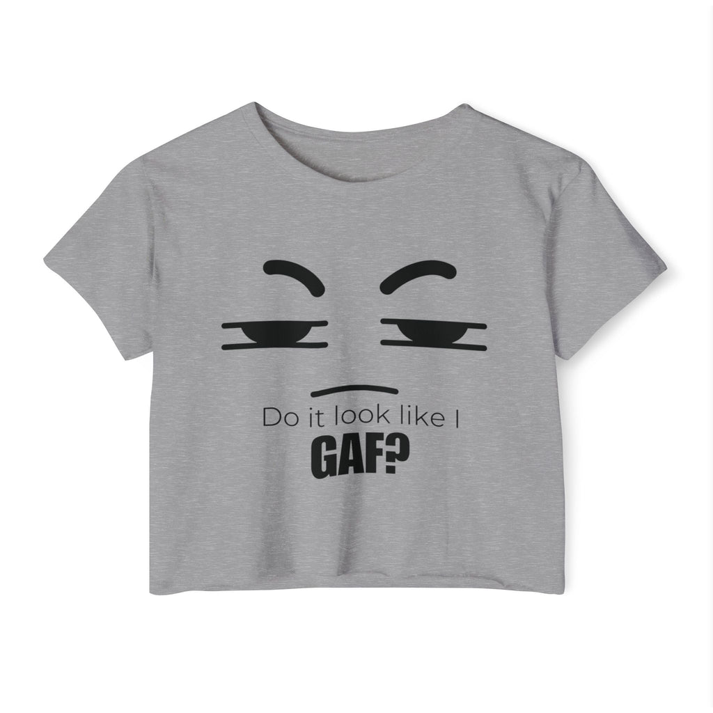 Do it look like I GAF? Face Graphic Crop Top | Sassy Text Tee