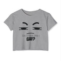 Do it look like I GAF? Face Graphic Crop Top | Sassy Text Tee