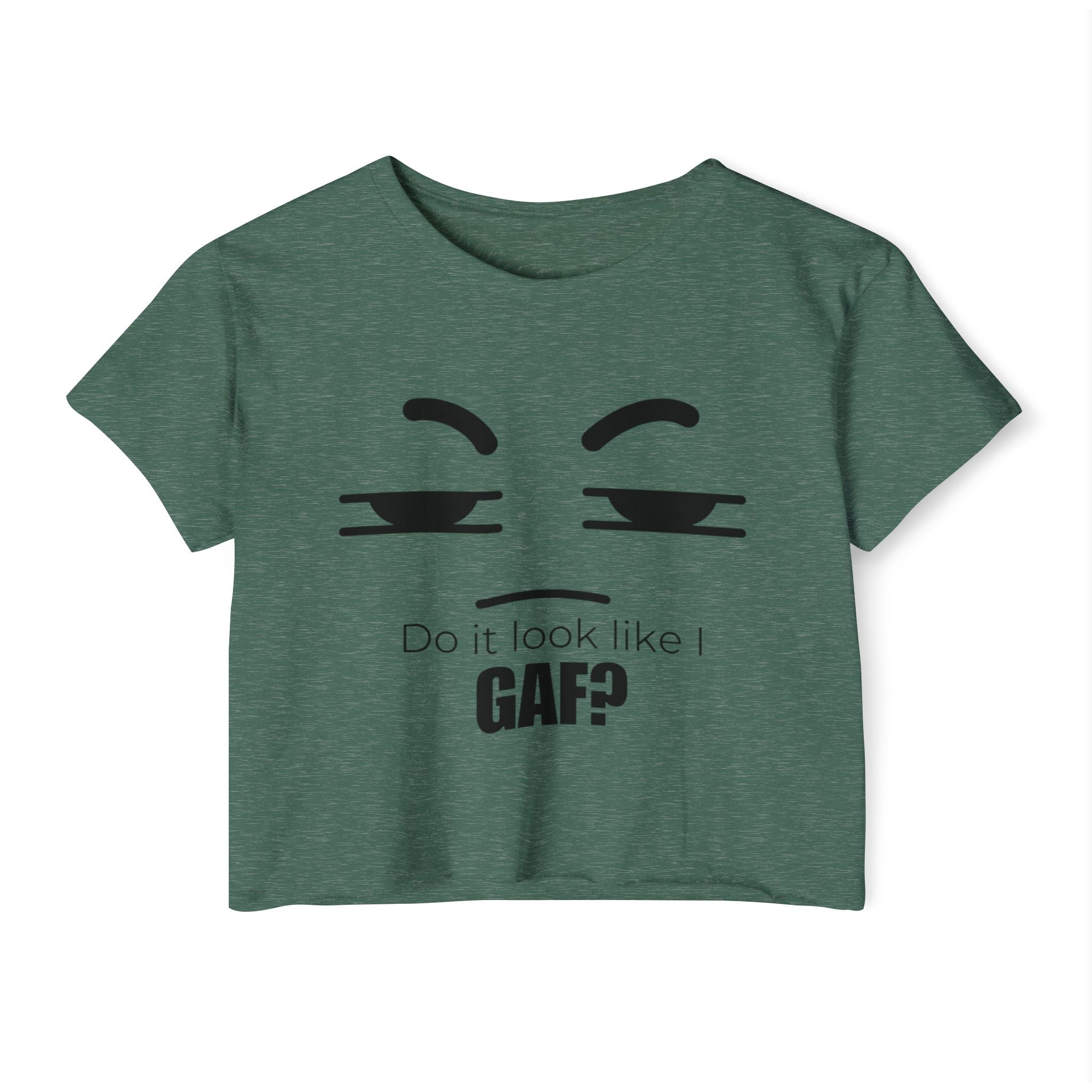 Do it look like I GAF? Face Graphic Crop Top | Sassy Text Tee