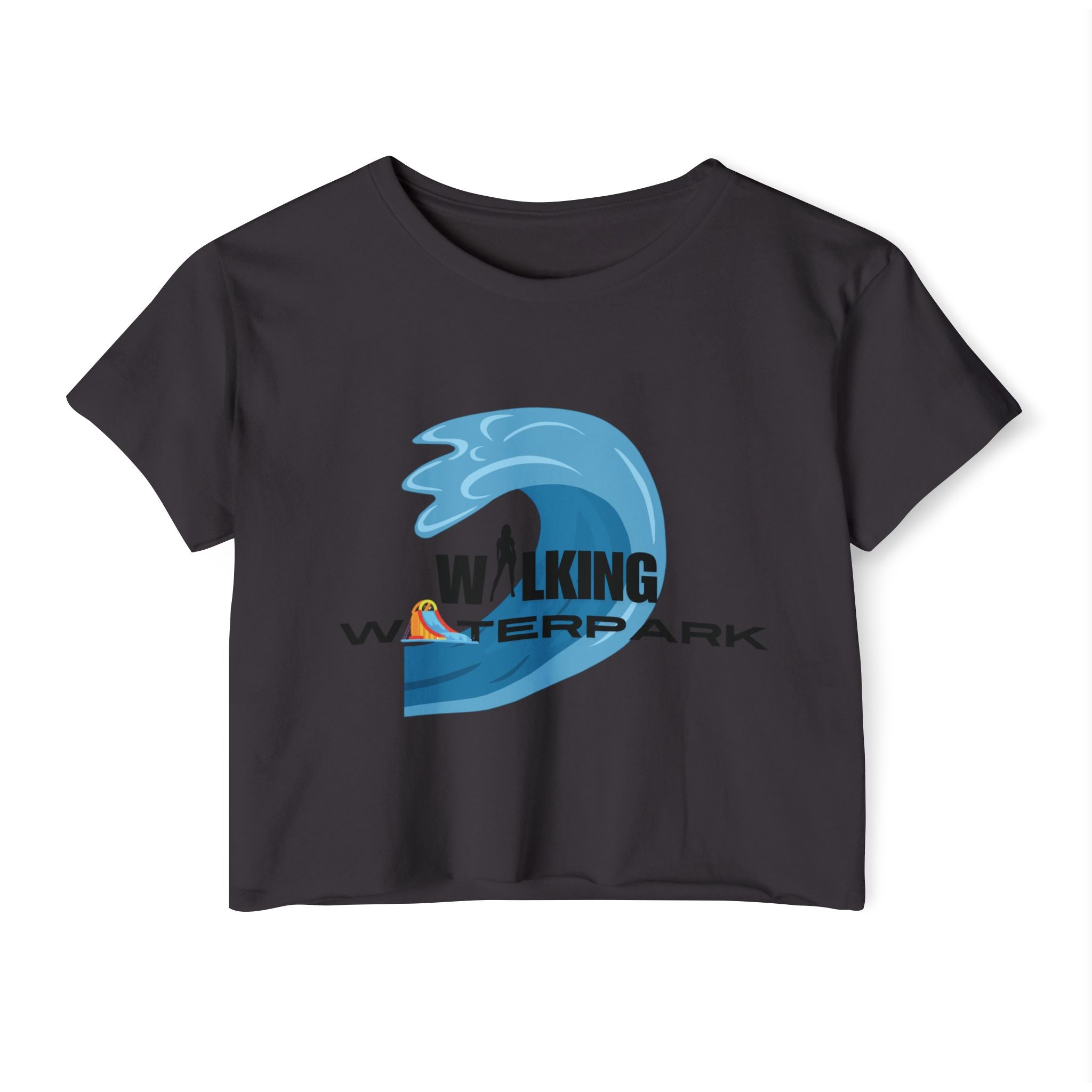 Walking Waterpark Crop Top — Women's Festival Surf Wave Tee