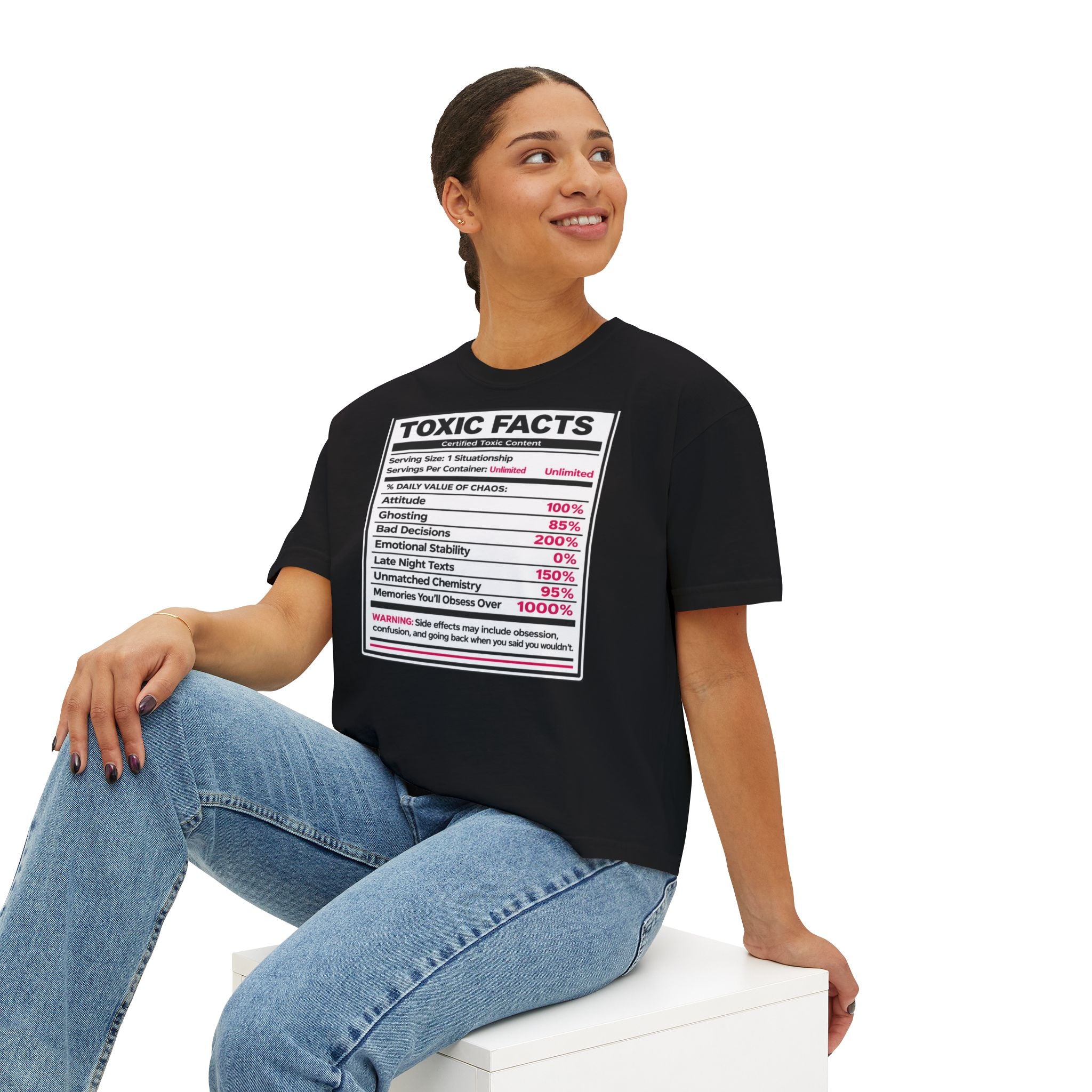 Toxic Facts Graphic Tee — Funny “Toxic Facts” Nutrition Label Shirt