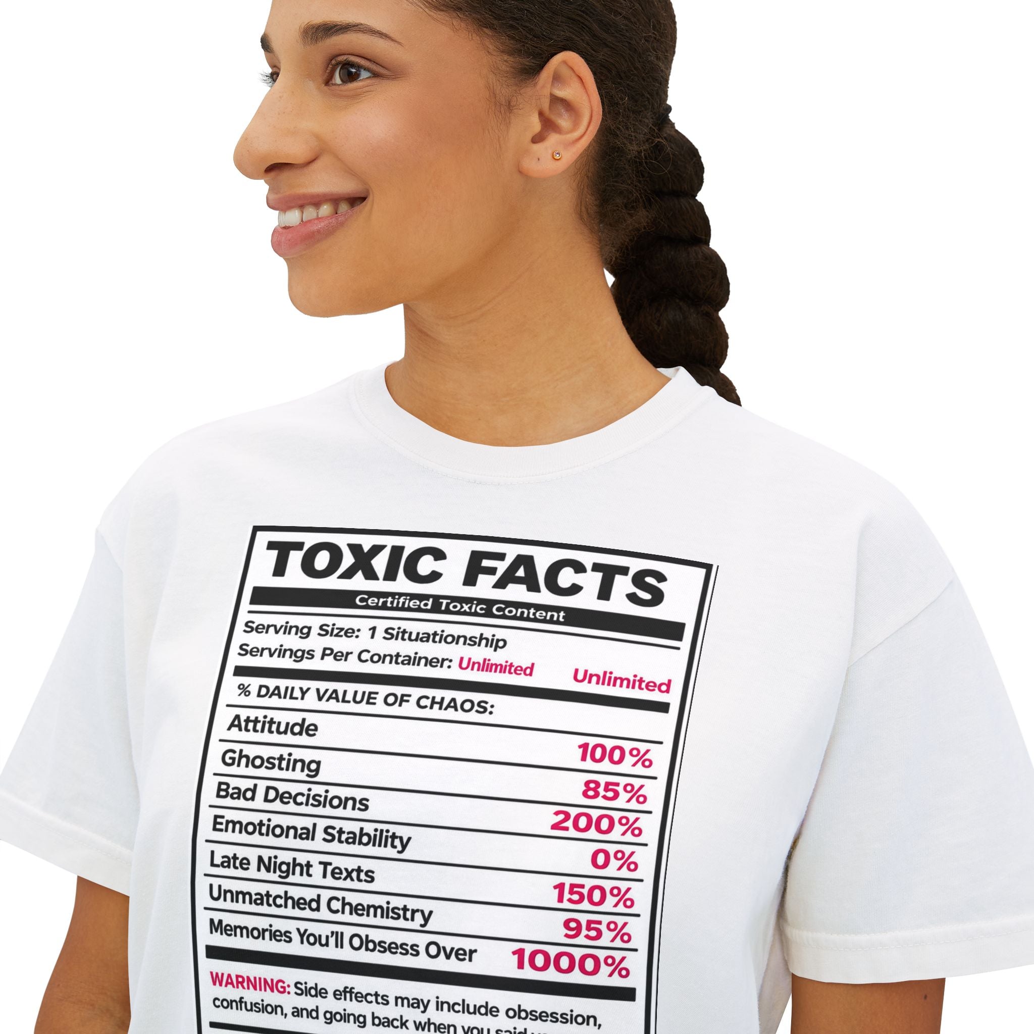 Toxic Facts Graphic Tee — Funny “Toxic Facts” Nutrition Label Shirt